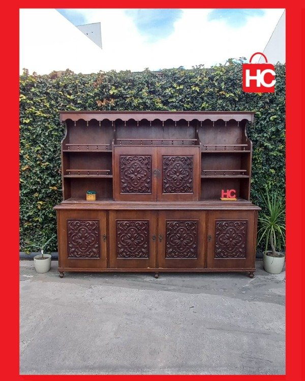 Producto - Gran modular vajillero estilo Colonial Español en madera maciza tallada - 0