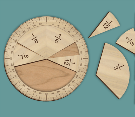 Producto - Tablas Circulares de Fracciones - Material Didáctico en Madera - 2