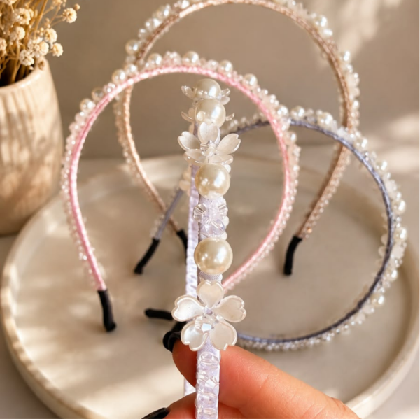 Producto - Vincha Flores con PERLAS - 2