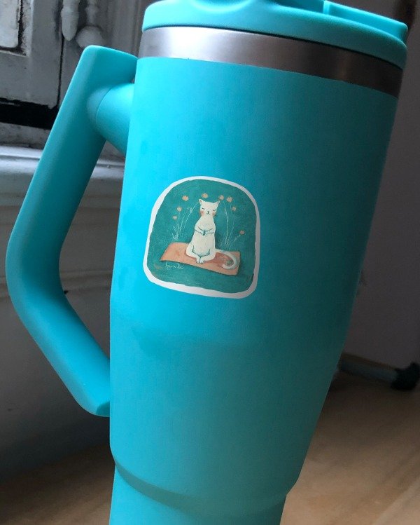 Producto - Sticker resistente Gato Yoga - 1
