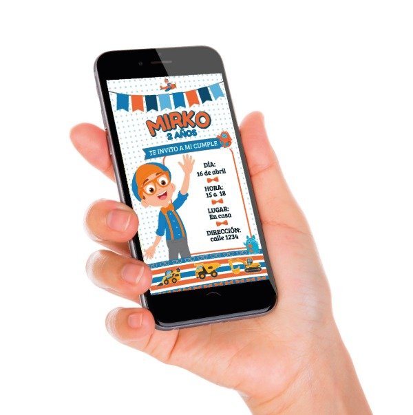 Producto - Invitación digital BLIPPI . EDITABLE EN CANVA