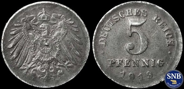Producto - Alemania - 5 Pfennig (1919) KM #19 - República Provisional