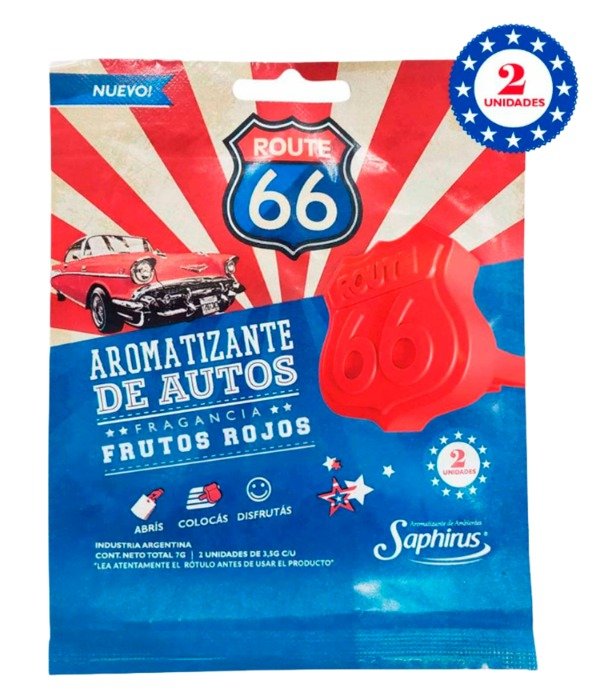 Producto - Aromatizante de Autos Saphirus Route 66 - Frutos Rojos