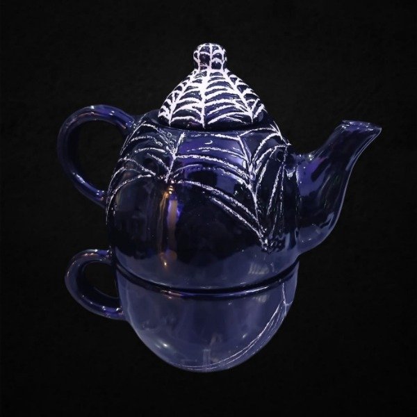 Producto - Juego de taza + tetera tela de araña