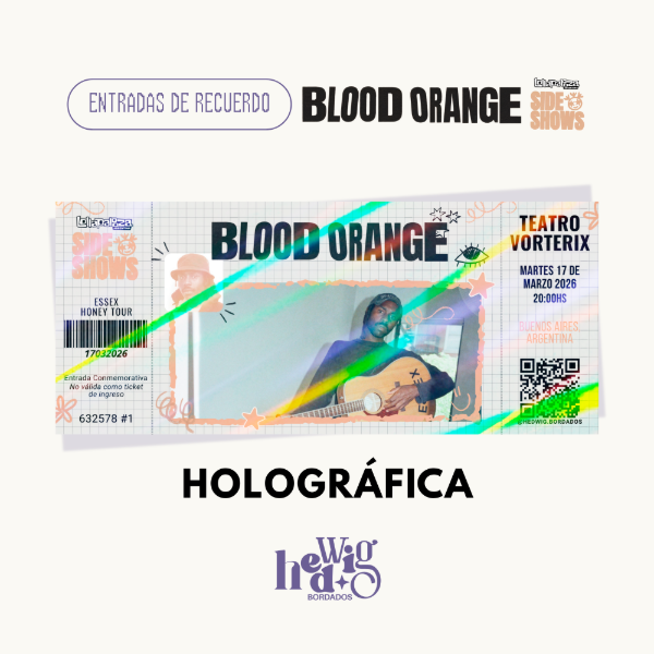 Producto - Entradas de recuerdo 14x6 HOLOGRAFICAS - BLOOD ORANGE Vorterix (Lolla Sideshow)