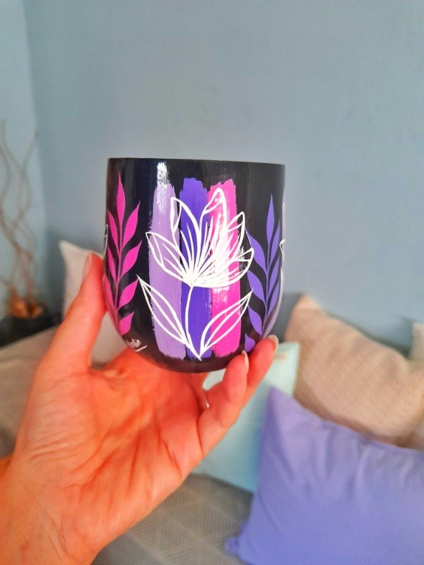 Producto - Mate Roma negro y violetas Pera Grande EN STOCK