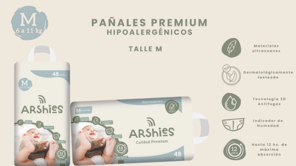 Producto - Pañales Arshies Premium Talle M (48 Unidades)