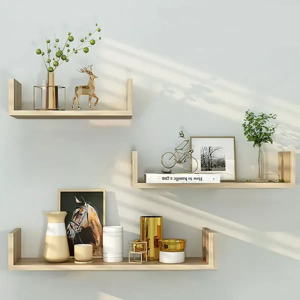 Producto - 3 Estantes Flotantes Repisa Con Ménsulas Invisibles 60x15x10 Madera