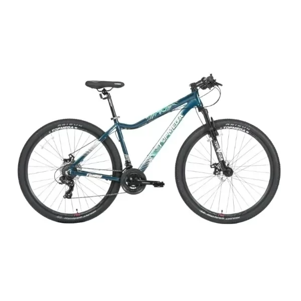 Producto - Bicicleta MTB Topmega Flamingo R29 21v - Dama Azul/Blanco/Verde Talle S - 1