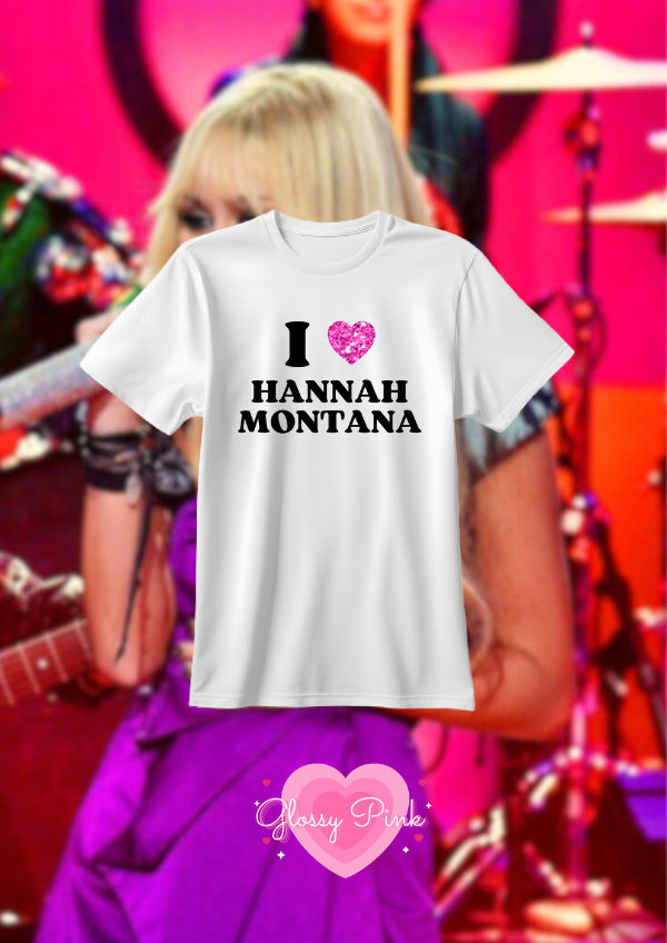 Producto - Remera I Love Hannah - VINILO TEXTIL GLITTER