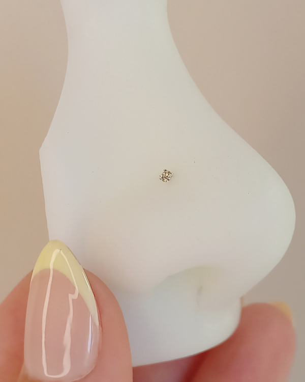 Producto - Aro Piercing Nostril Cubics s/tope Plata925