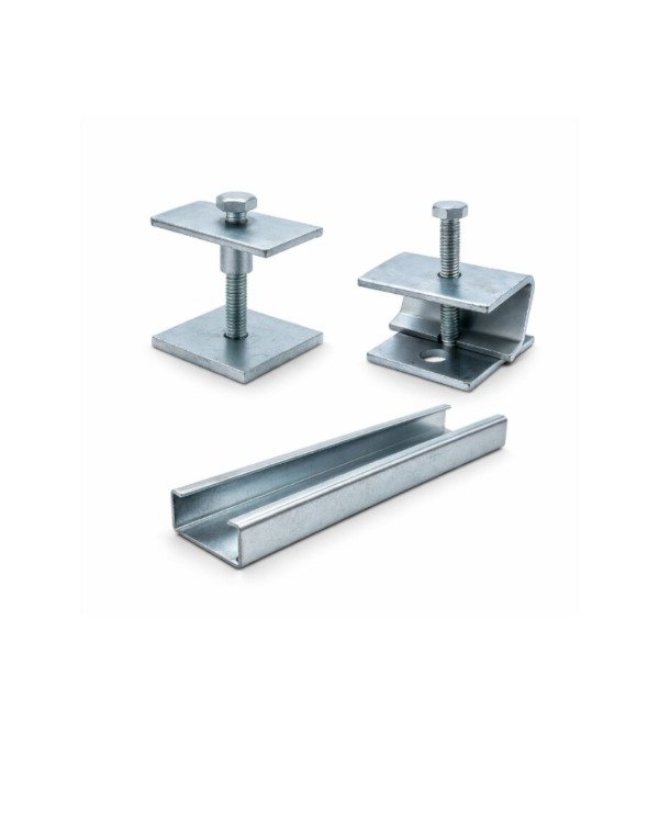 Producto - Kit - Soporte Coplanar para 4 Paneles- Mini Riel.