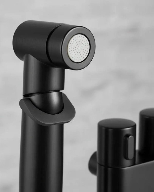 Producto - Duchador Bidet De Mano Premium Negro Mate Con Doble Comando - 4