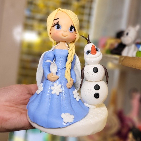 Producto - Decoración para torta en porcelana ELSA Y OLAF FROZEN