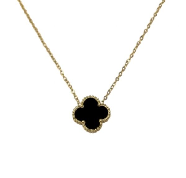 Producto - Gargantilla VAN Trébol negro gold