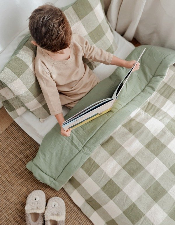 Producto - Set Cubre edredón Vichy verde 1 Plaza