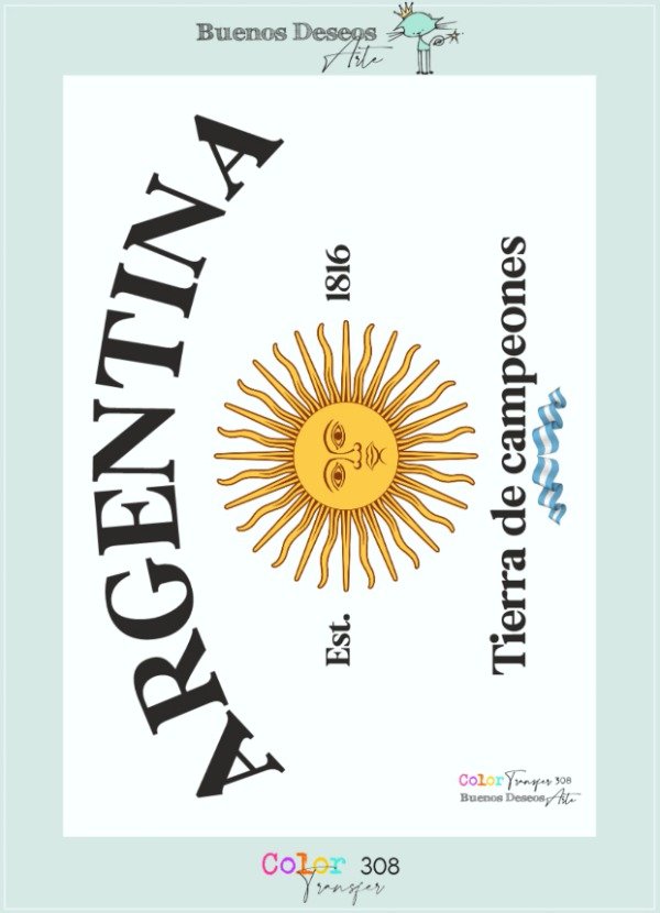 Producto - Lámina DTF TEXTIL Colección Orgullo Argentino - 308