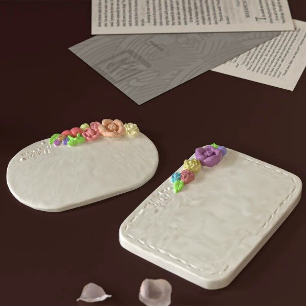 Producto - Molde bandeja rectangular flores en relieve