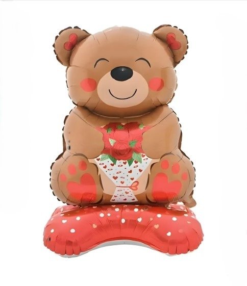 Producto - Globo Oso con Flores de San Valentín