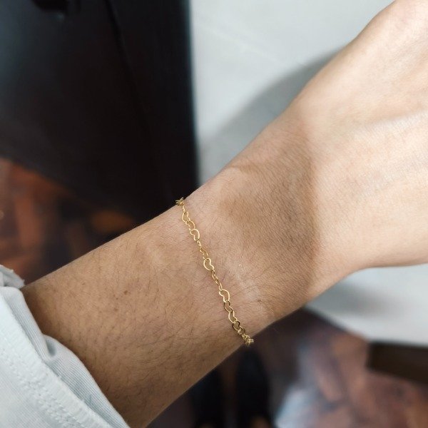 Producto - Pulsera sinfín de corazones gold (#569)