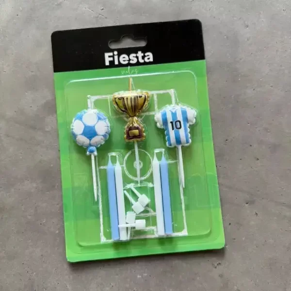 Producto - Set Velas ARGENTINA copa, camiseta, pelota, y 4 velas