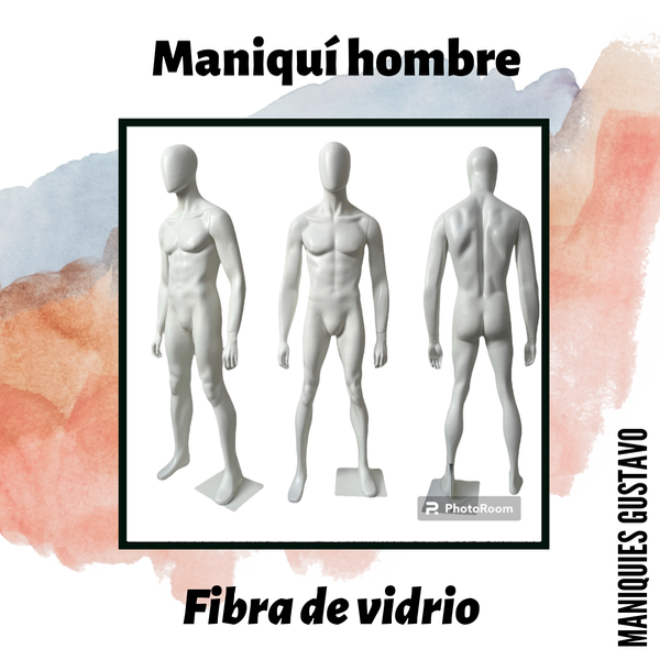 Producto - Maniquí hombre fibra de vidrio Modelo Javier color blanco