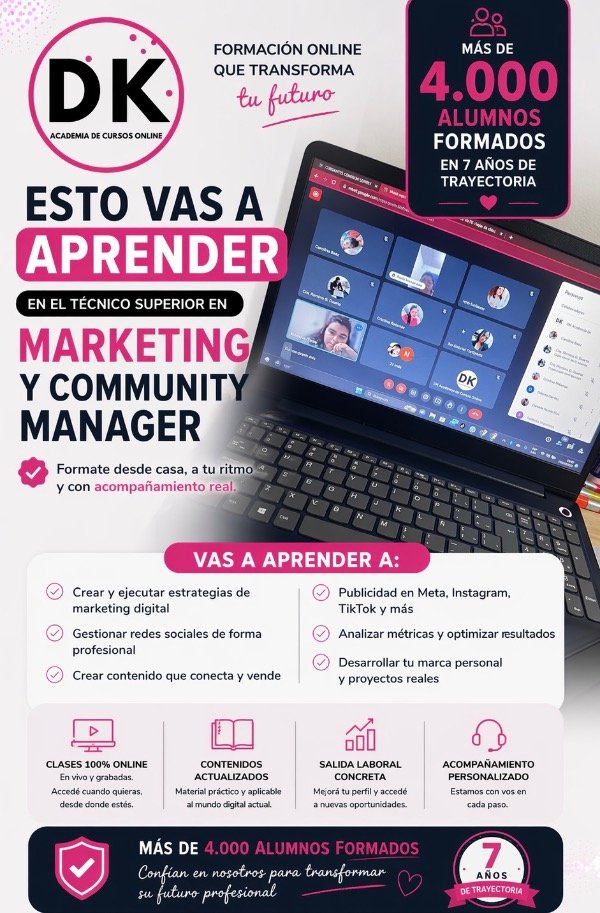 Producto - TÉCNICO SUPERIOR PROFESIONAL EN MARKETING DIGITAL Y COMMUNITY MANAGER