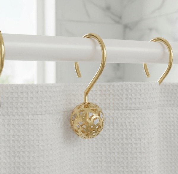 Producto - Ganchos Cortina De Baño Esferas Metal Elegantes Pack X 12