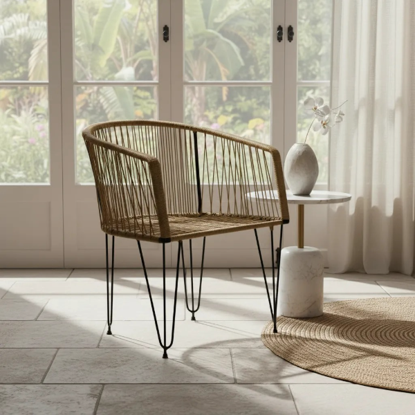 Producto - Sillón Gervasoni ( 2 unidades) en Hierro y Símil Yute - 6