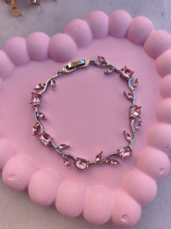 Producto - Pulseras Tulipán Rosa plateada - 0