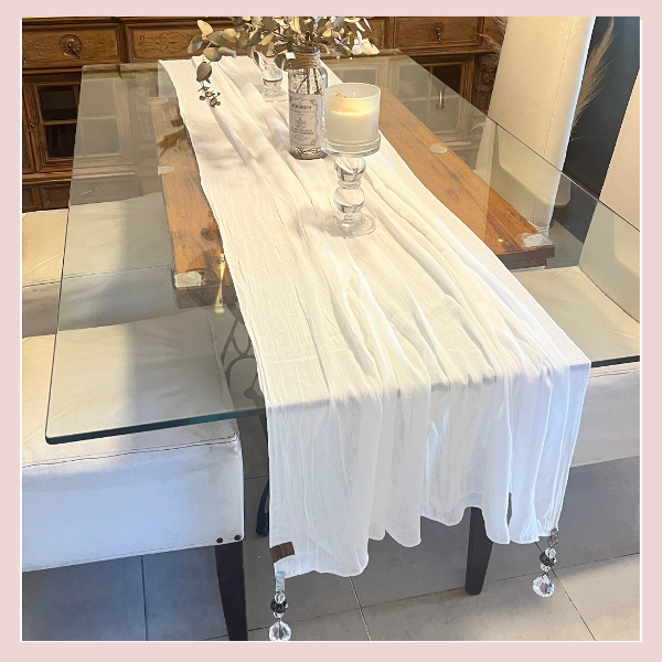 Producto - Camino de mesa Gasa (Off White y colores) 1.00x2.00