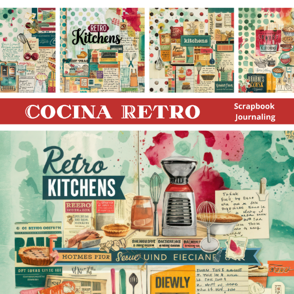 Producto - Retro Kitchens - Papeles digitales para Scrapbook - SC85