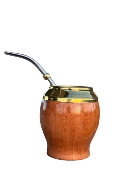 Producto - MATE TORPEDO DE ALGARROBO VIROLA BRONCE (incluye bombilla)