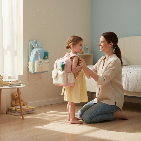 Producto - MOCHILA INFANTIL EDL HAPPY CON MONEDERO Y PELUCHE 30X25X10