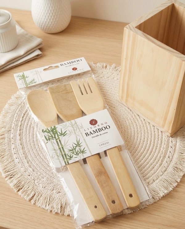 Producto - Trío de utensillos de bambú