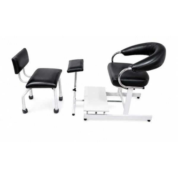 Producto - SILLA C/APOYAPIE REGULABLE + SILLA C/RUEDITAS PEDICURIA