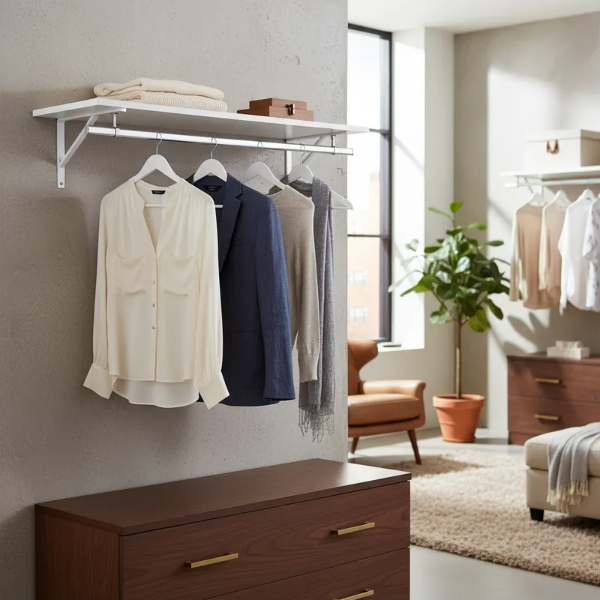 Producto - Perchero pared con estante 1 metro