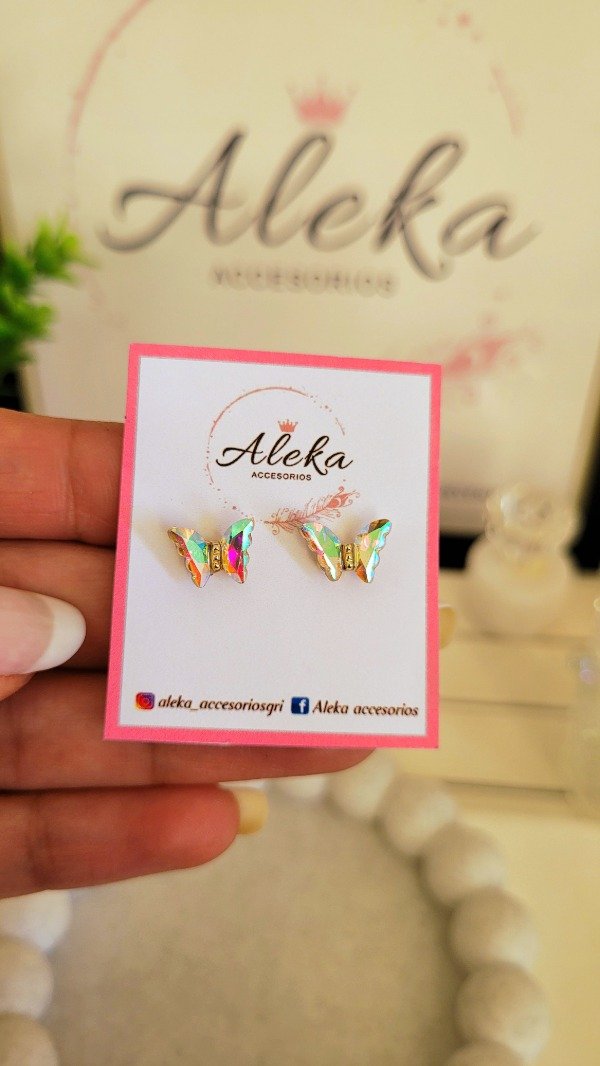 Producto - Conjunto Mariposa tornasol de acero dorado - 7