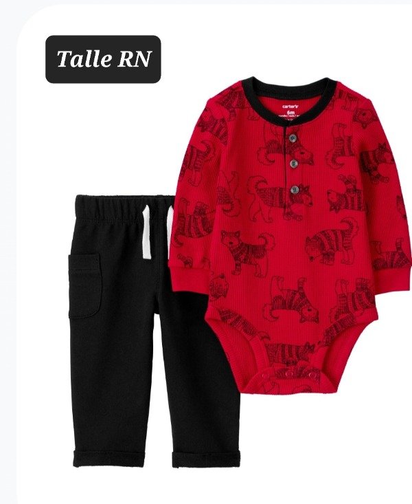 Duo carters body y pantalon talle Rn rojo