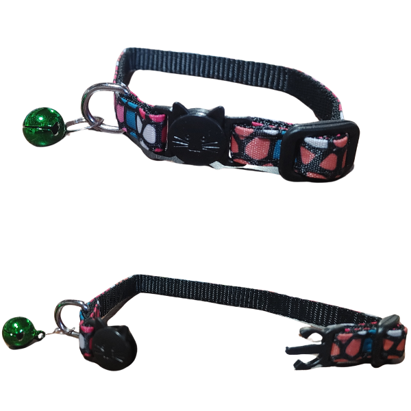 Producto - Collar Para Gatos Con Cascabel Sonoro Broche Click Ajustable marmolado - 2