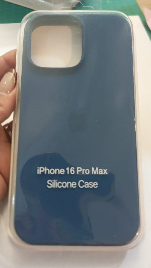 Producto - Funda Silicone Case Azul Logo para iPhone 16 Pro Max