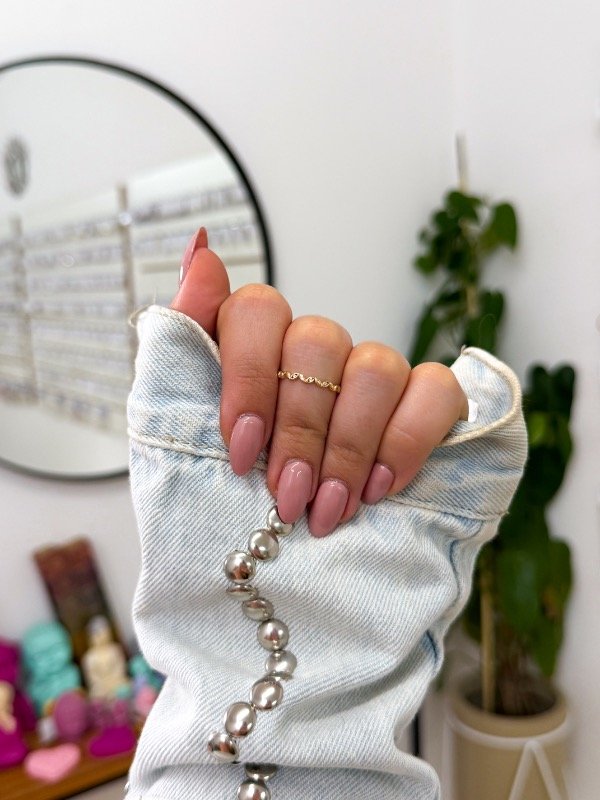 Producto - Anillo bañado en oro hojitas minis cúbics talle 8