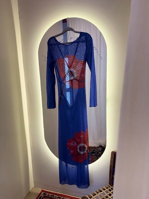 Producto - Vestido microtul manga larga y flores