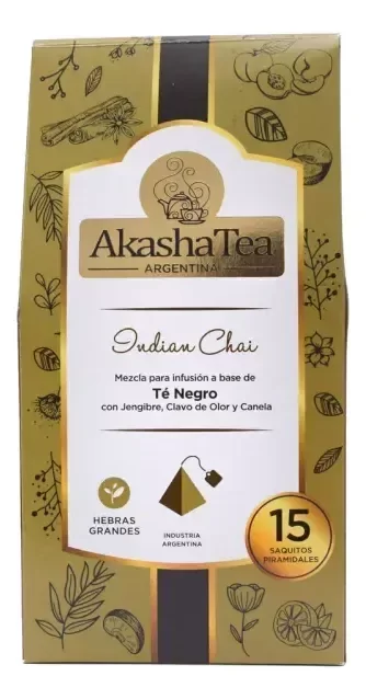 Producto - Té Akasha en saquitos x 15 unidades sabor indian Chai