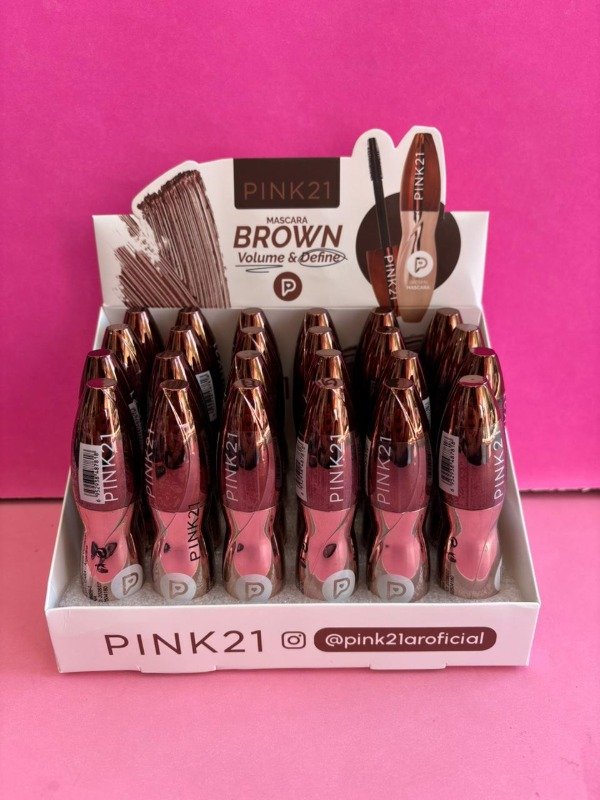 Producto - Caja x24uni. Máscara de pestañas Brown Volumen y Definición pink21
