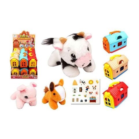 Producto - ANIMAL DE GRANJA CON CASITA 15X10X8CM X UNIDAD MODELOS SURTIDOS