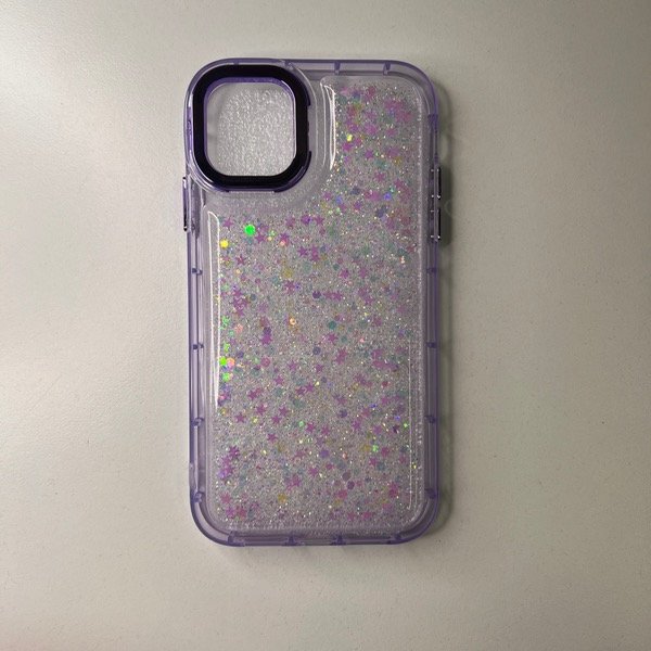 Producto - Funda reforzada con brillos - iPhone 11 lila