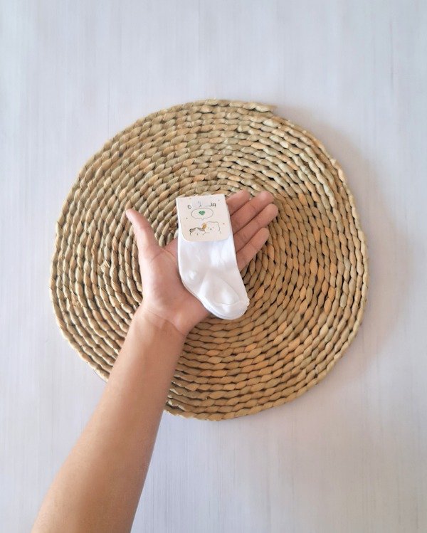 Producto - Media Colmena T2 (6-9M) Blanco Liso