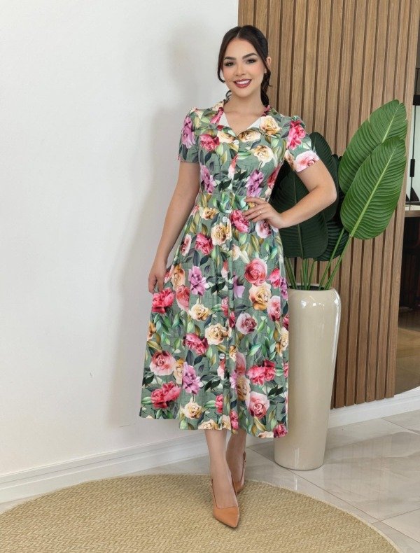 Producto - Vestido manga corta estampado (Art. 243) Talles S, M, L y XL
