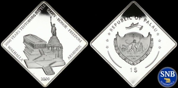 Producto - Palaos - 1 Dólar (2009) KM #455 - Batalla de Teutoburgo (Arminio)